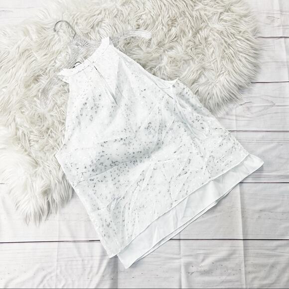 Diane Von Furstenberg Women's DVF Silk Parvay Top in Flutter Foil White Size 8 - Picture 4 of 6